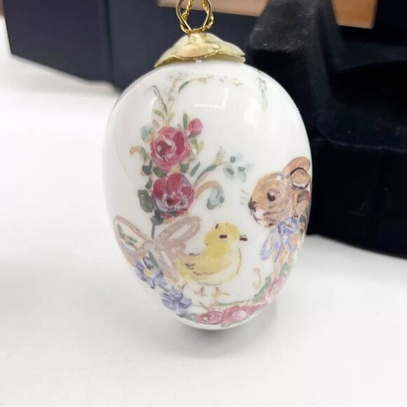 REUTTER Porzellan Rabbit Bunny Chick Porcelain Egg Ornament Easter Vintage 3.5" - Picture 5 of 12